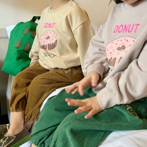 워리도넛맨투맨 CCV57GTS394 아동용 공용 맨투맨 티셔츠쁘띠앙팡